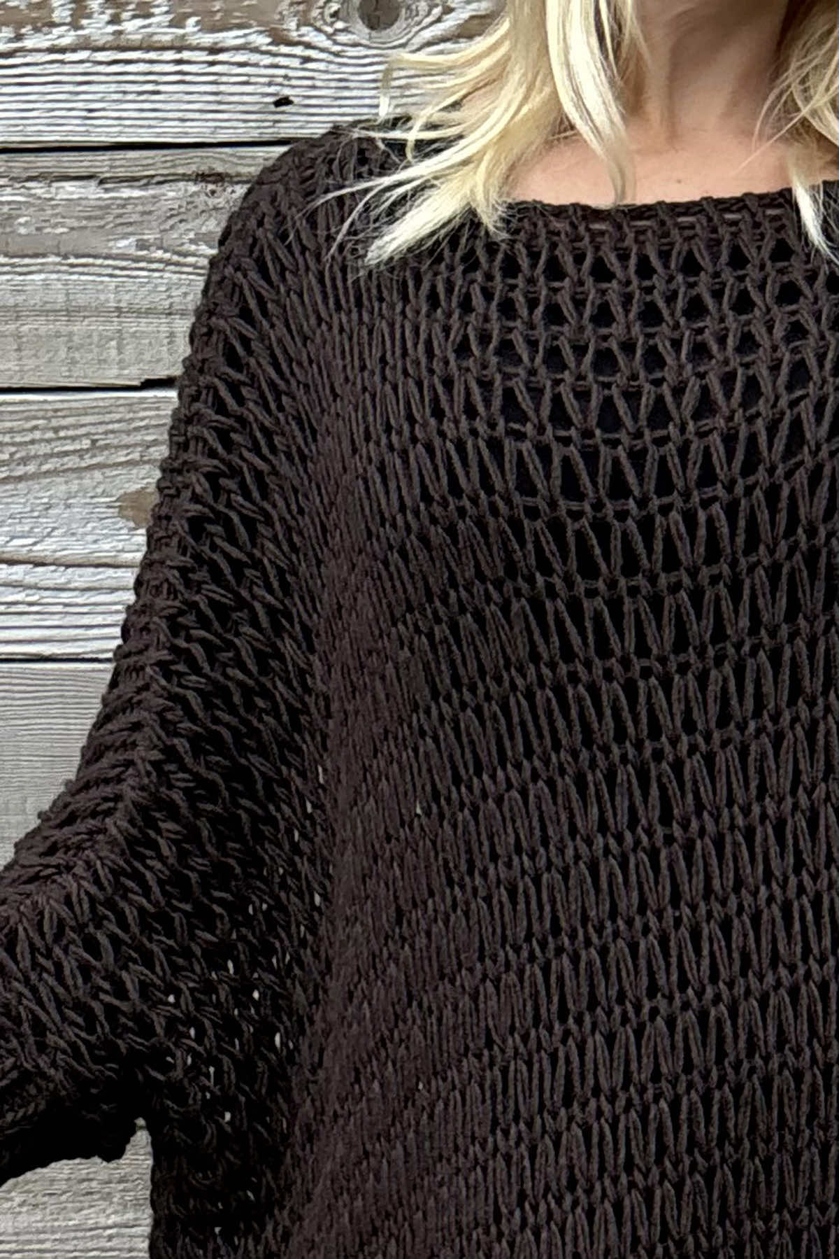 Freyja Slouch Crochet Jumper Cocoa