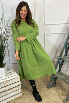 Lorena Cotton Dress Green