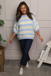 Marva Stripe Knit Top Light Blue