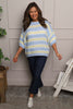 Marva Stripe Knit Top Light Blue