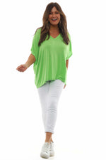 Camelia V-Neck Top Green Green - Camelia V-Neck Top Green