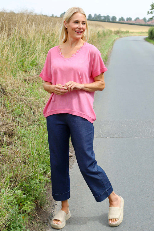 Robyn V-Neck Top Fuchsia - Image 3