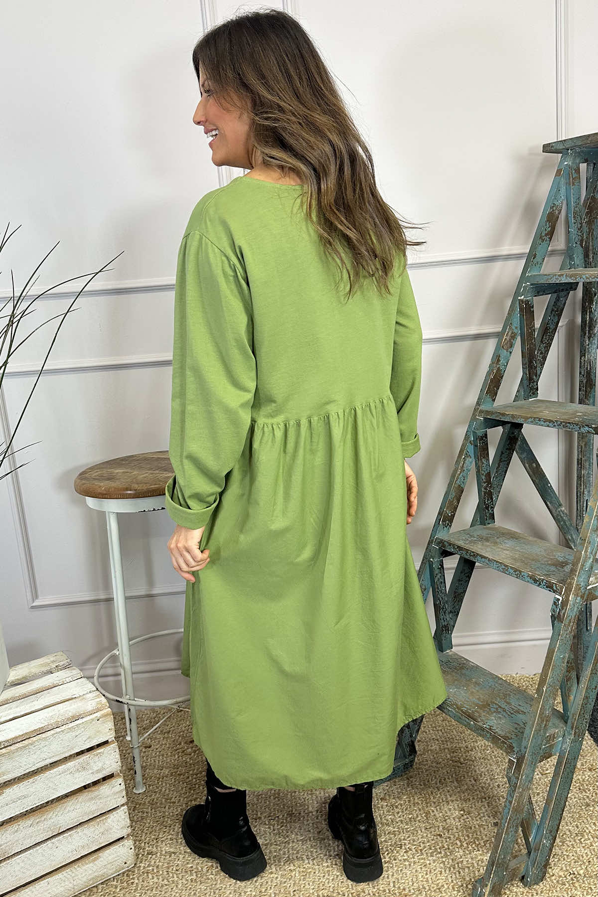 Lorena Cotton Dress Green