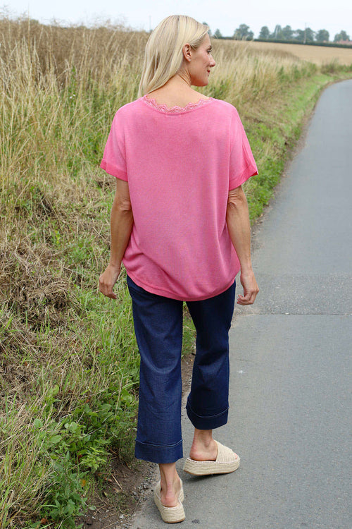 Robyn V-Neck Top Fuchsia - Image 5