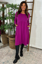 Joanna Cotton Dress Purple Purple - Joanna Cotton Dress Purple