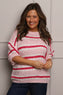 Marva Stripe Knit Top Pink