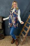 Larissa Print Waistcoat Blue