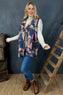 Larissa Print Waistcoat Blue