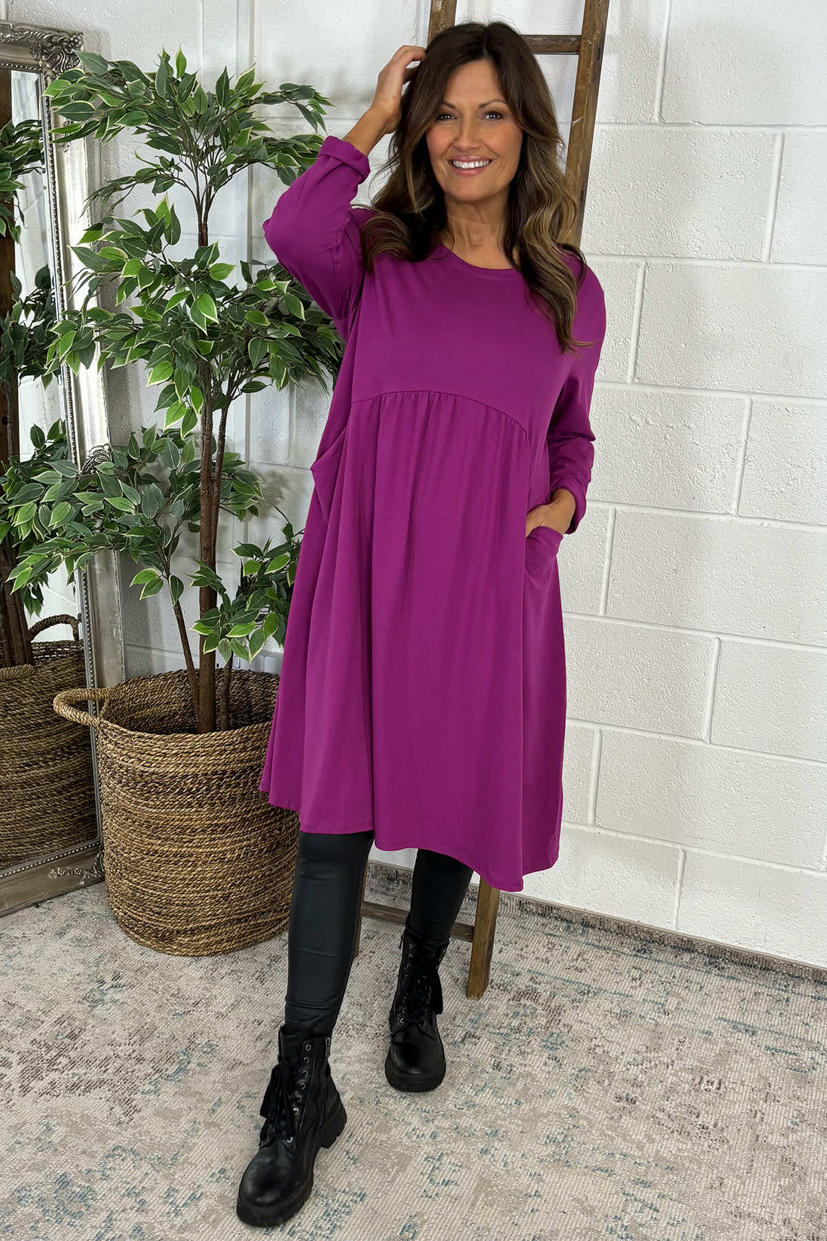 Joanna Cotton Dress Purple