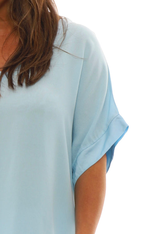 Sia V-Neck Top Light Blue - Image 3