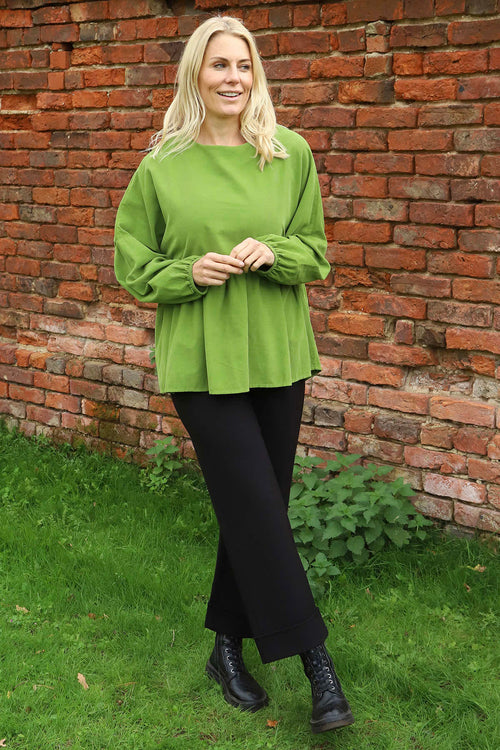 Geraldine Needlecord Top Green - Image 1