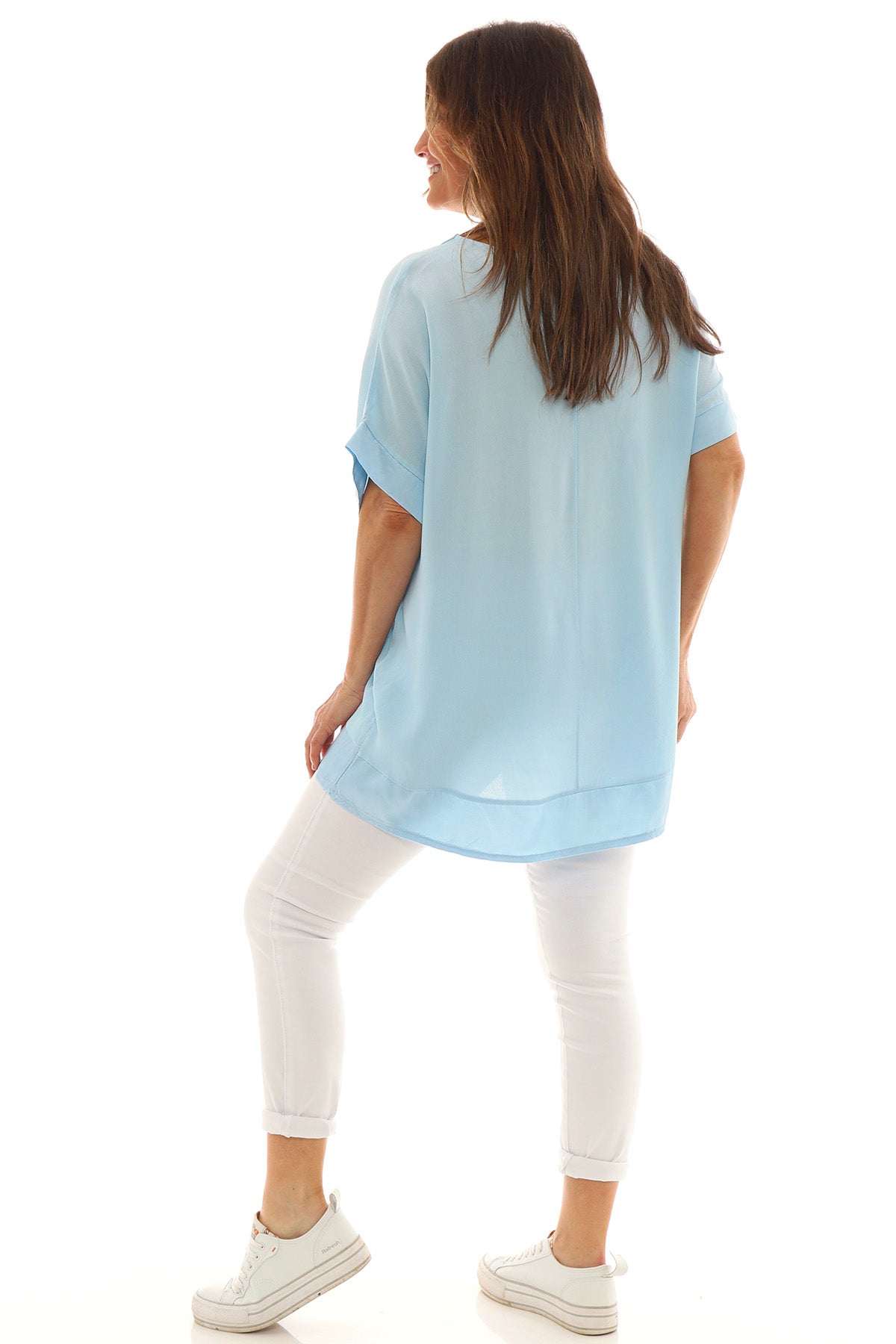 Sia V-Neck Top Light Blue