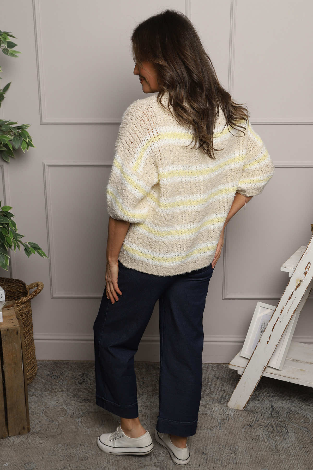 Marva Stripe Knit Top Stone