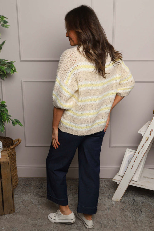 Marva Stripe Knit Top Stone - Image 4