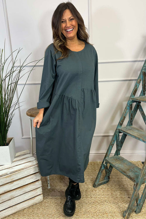 Lorena Cotton Dress Mid Grey - Image 3