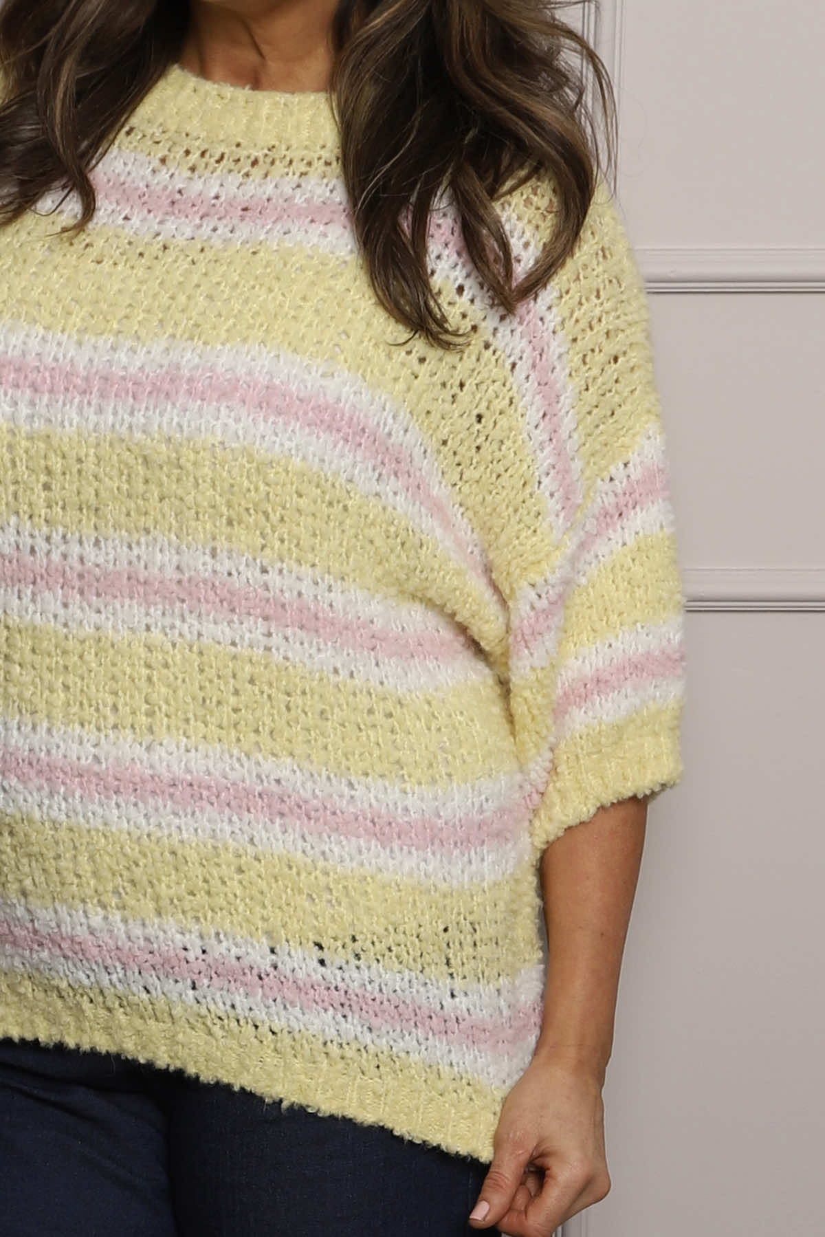 Marva Stripe Knit Top Yellow