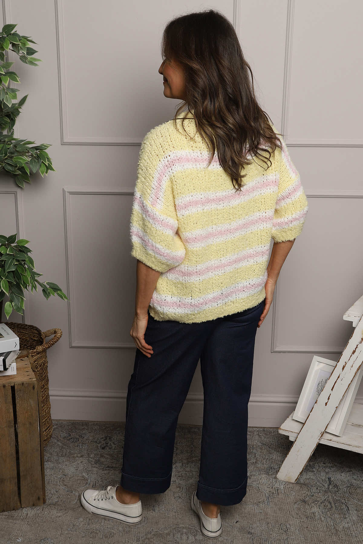 Marva Stripe Knit Top Yellow