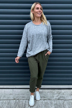 Gwen Cotton Joggers Dark Khaki