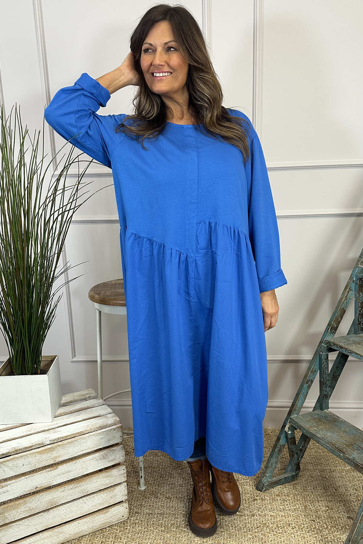 Lorena Cotton Dress Cobalt