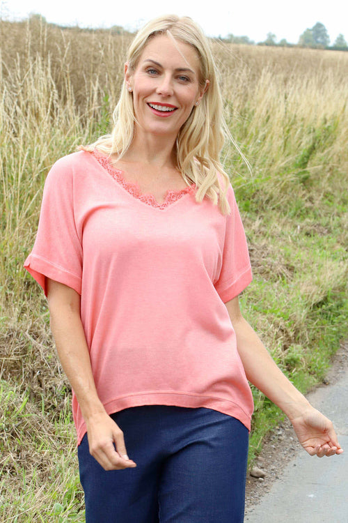 Robyn V-Neck Top Coral - Image 2
