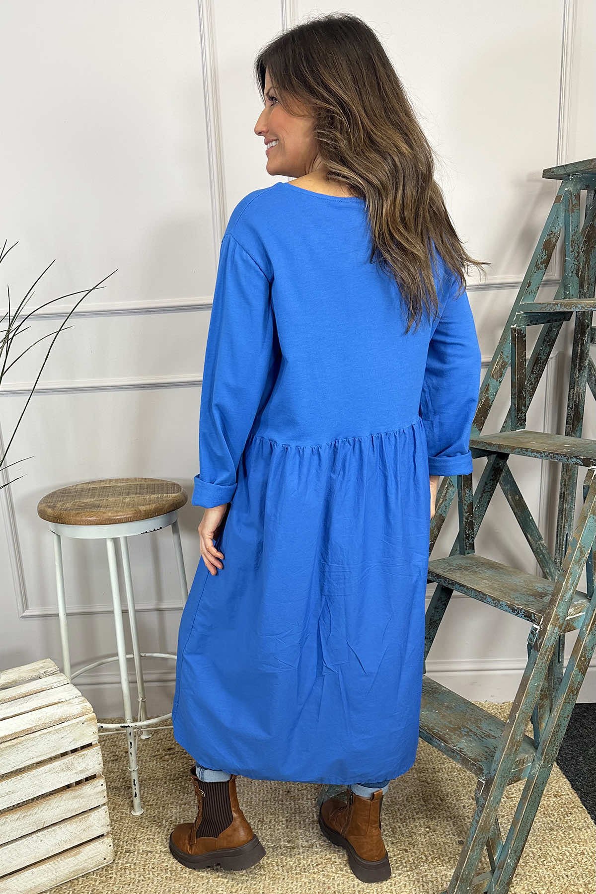 Lorena Cotton Dress Cobalt