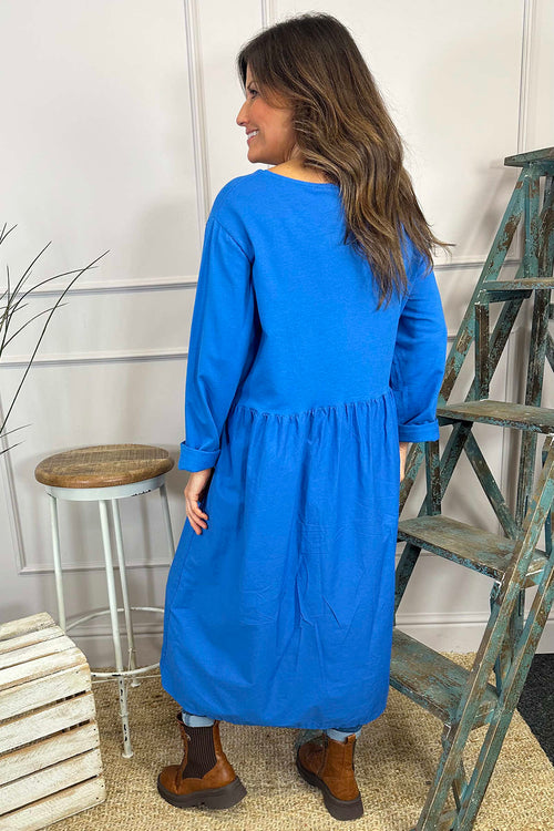 Lorena Cotton Dress Cobalt - Image 4