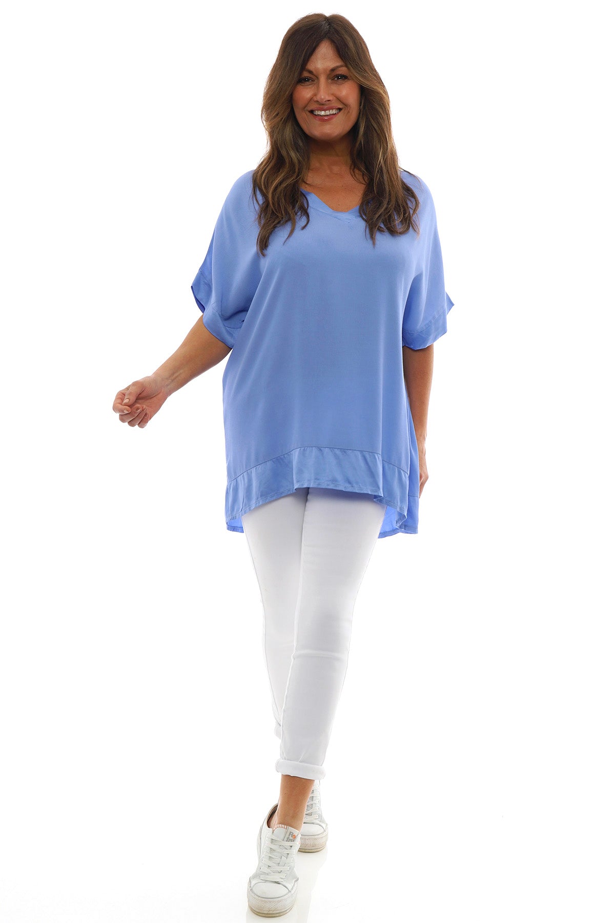 Sia V-Neck Top Powder Blue