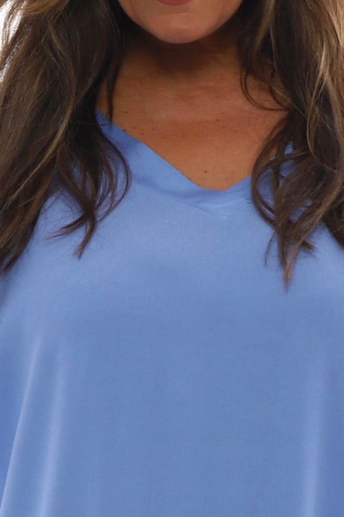 Sia V-Neck Top Powder Blue - Image 2