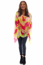 Romani Splash Batwing Top Hot Pink Hot Pink - Romani Splash Batwing Top Hot Pink