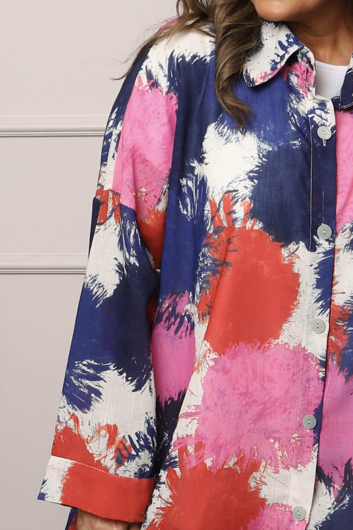 Macie Ink Print Shirt Fuchsia