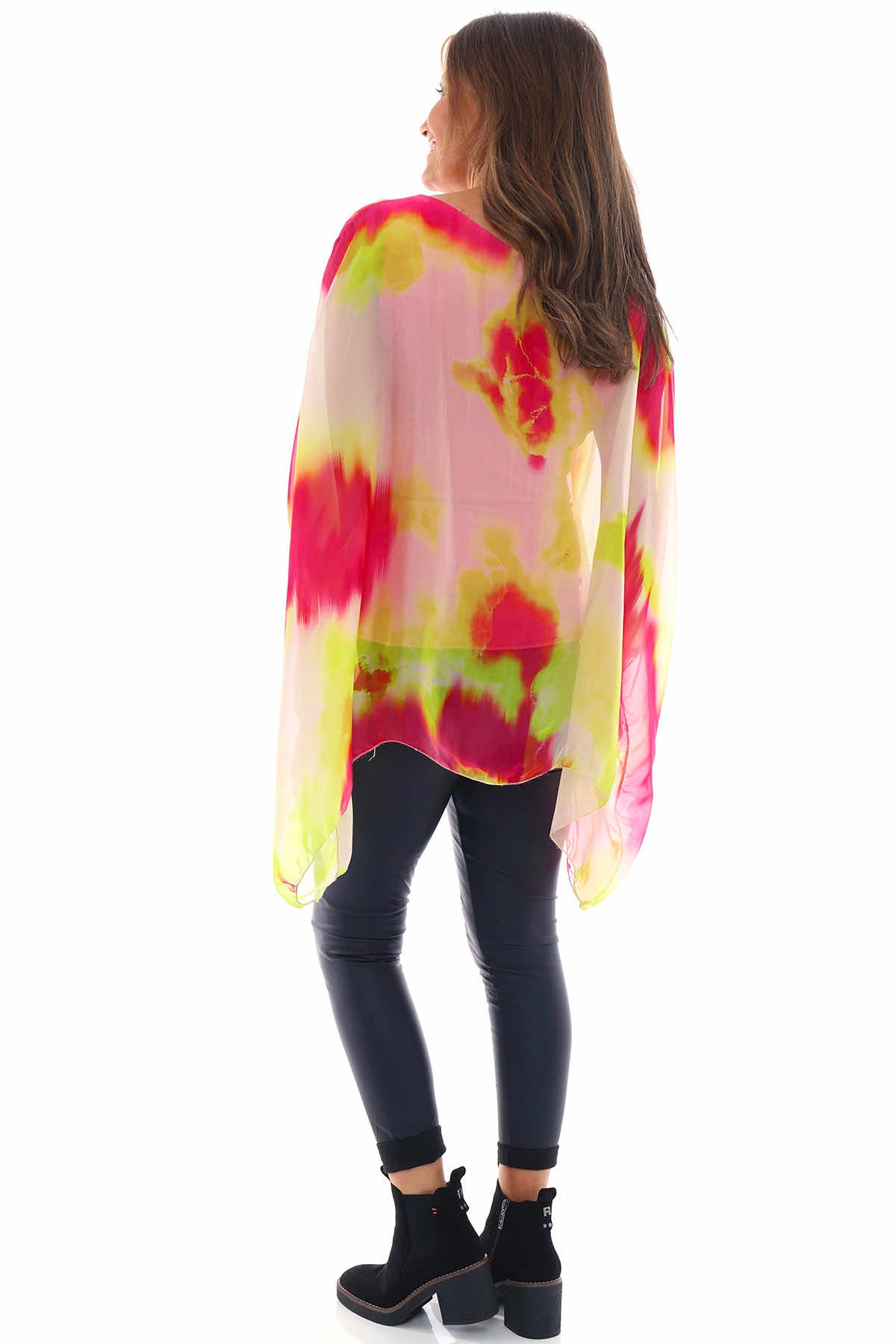 Romani Splash Batwing Top Hot Pink