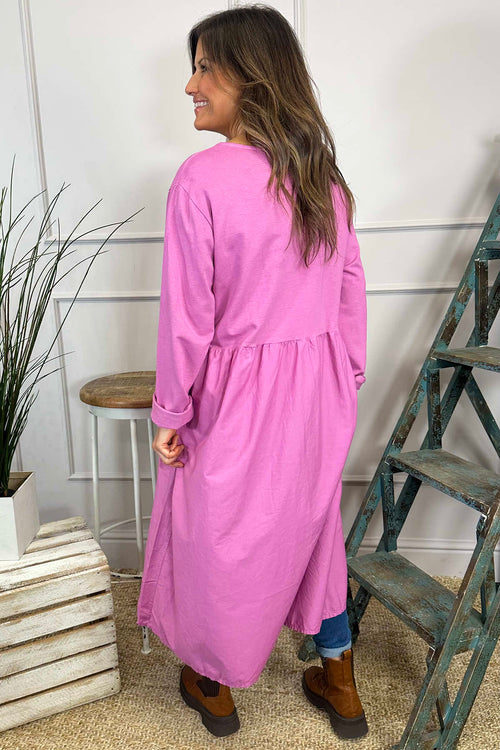 Lorena Cotton Dress Fuchsia - Image 4