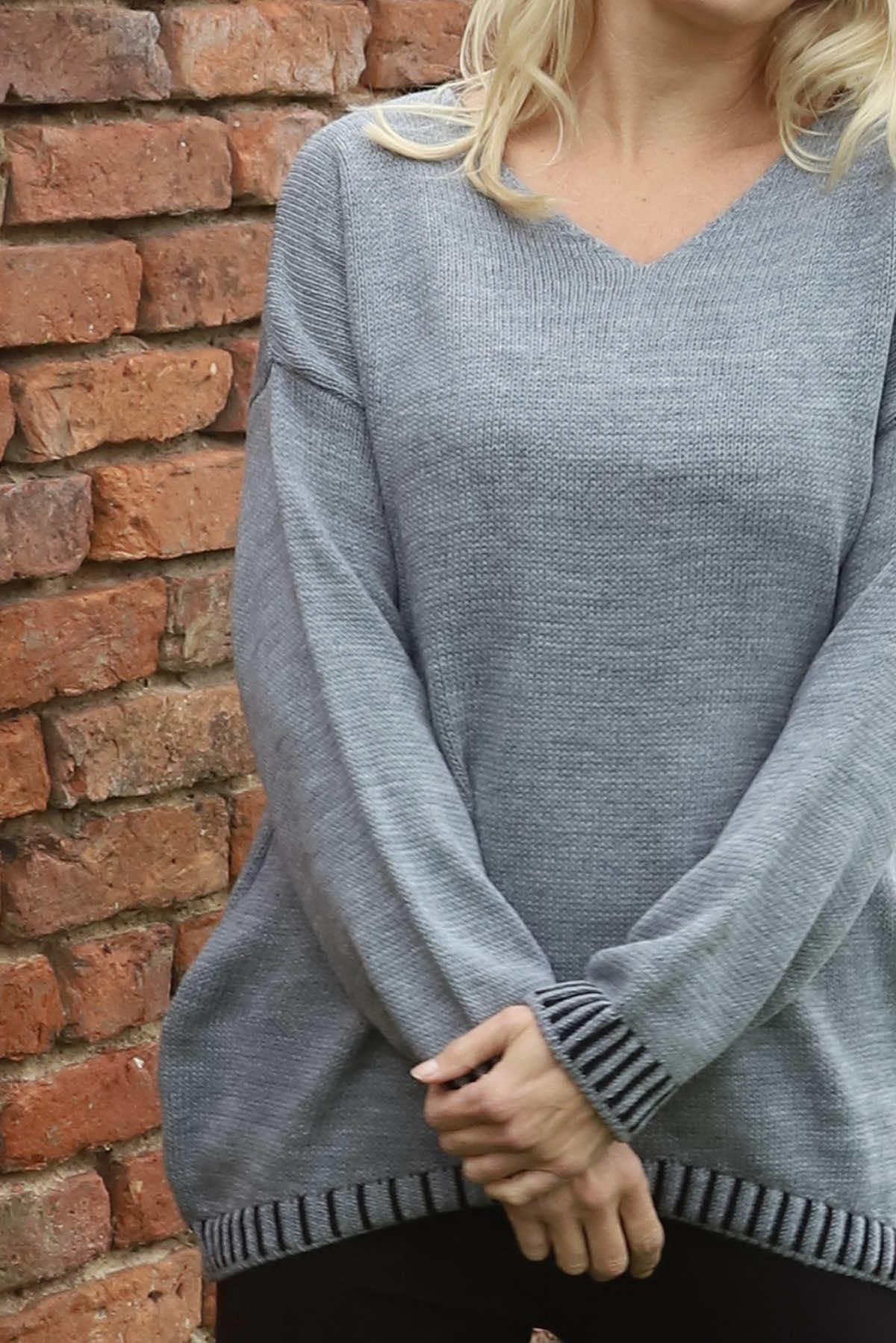 Harper Knitted Jumper Mid Grey