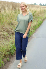 Robyn V-Neck Top Khaki Khaki - Robyn V-Neck Top Khaki