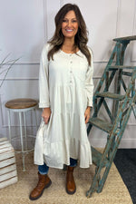 Piper Tiered Cotton Tunic Stone Stone - Piper Tiered Cotton Tunic Stone