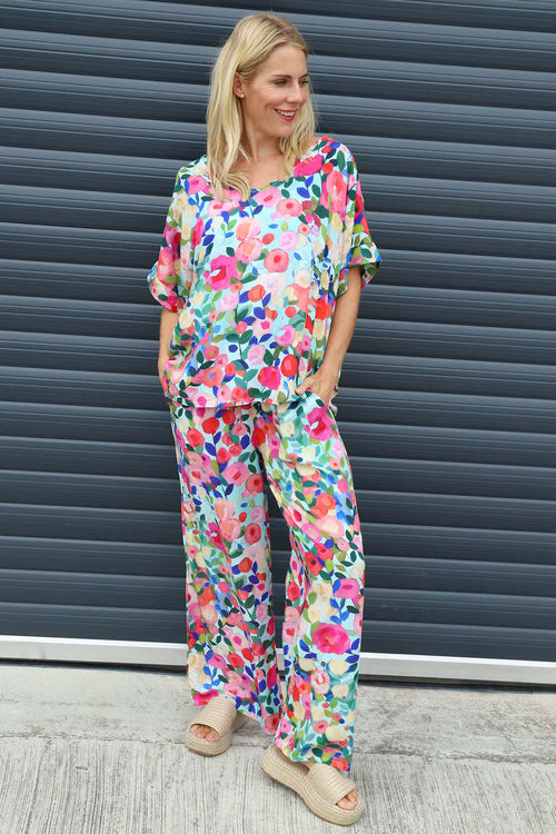 Lelia Print Trousers Mint - Image 1