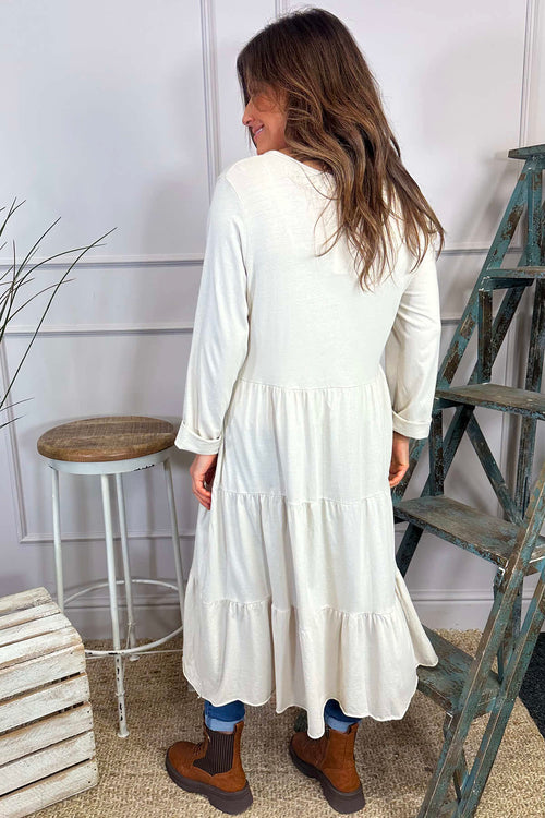 Piper Tiered Cotton Tunic Stone - Image 4