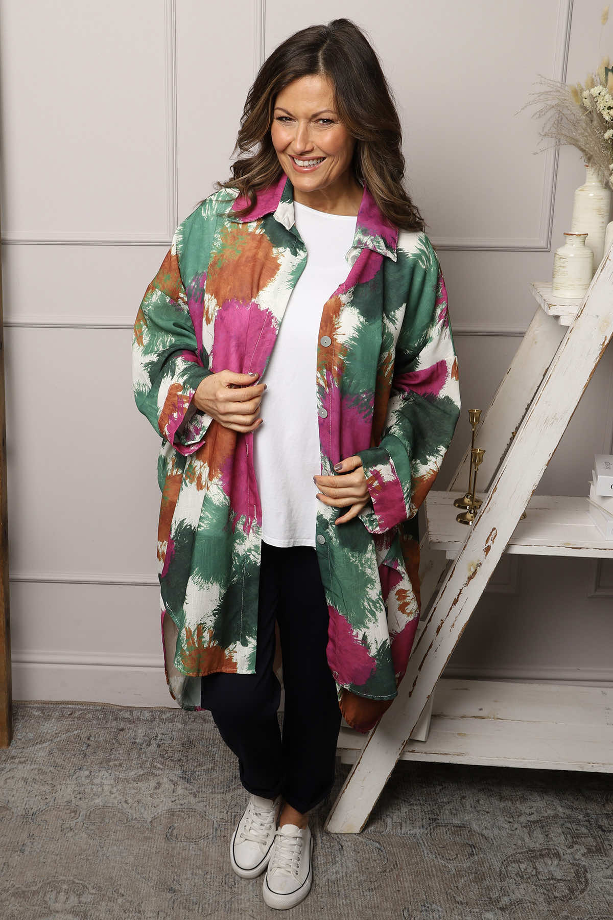 Macie Ink Print Shirt Green