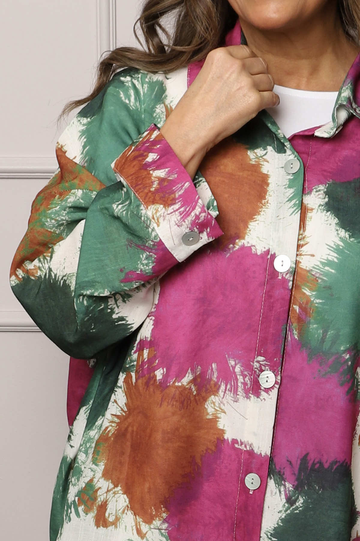 Macie Ink Print Shirt Green