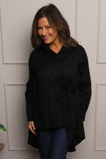 Christobel Tie Cotton Shirt Black Black - Christobel Tie Cotton Shirt Black