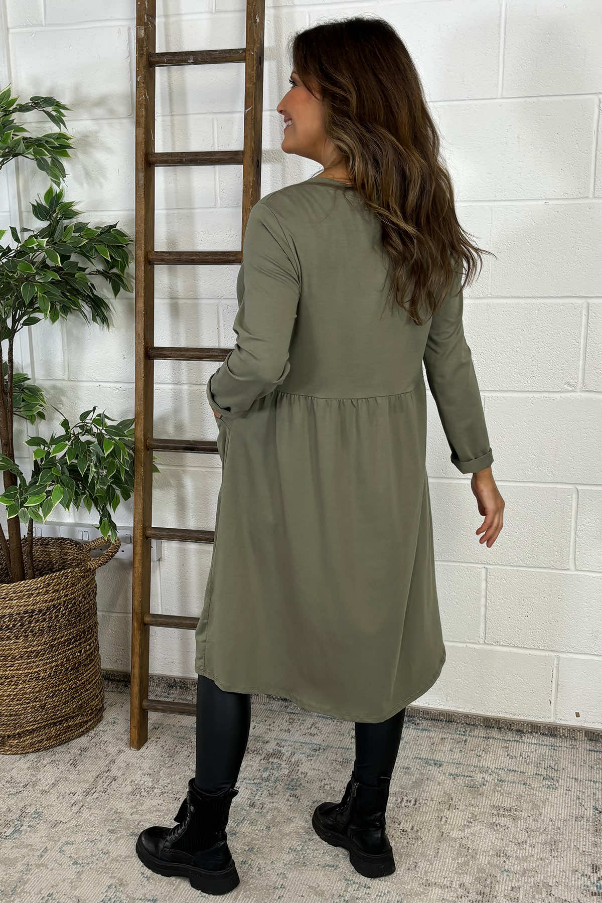 Joanna Cotton Dress Khaki