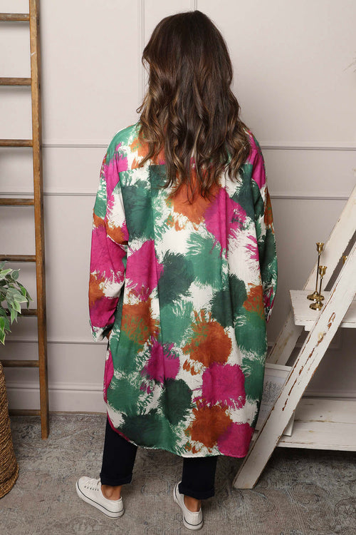Macie Ink Print Shirt Green - Image 4