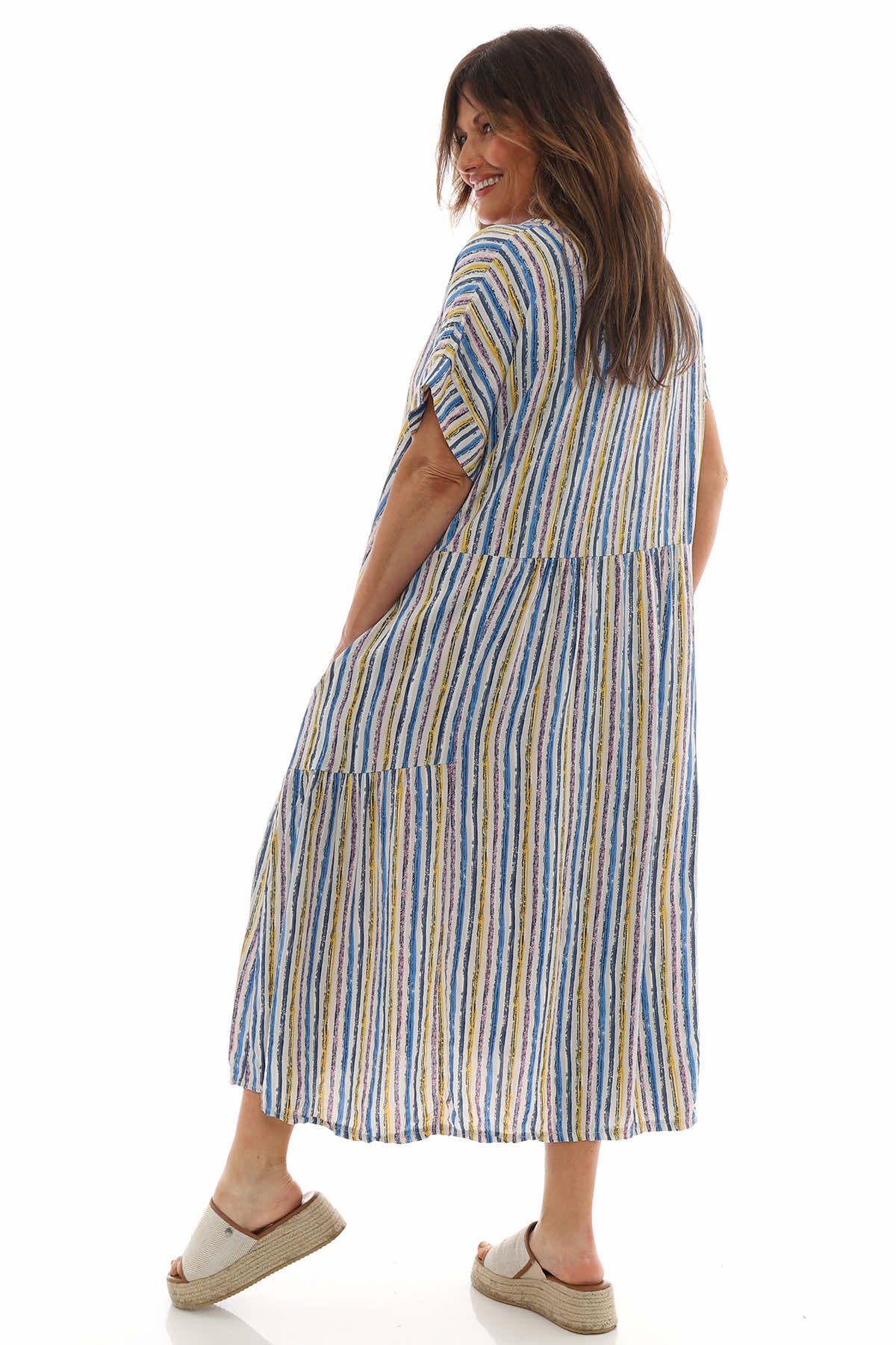 Romia Stripe Dress Stone