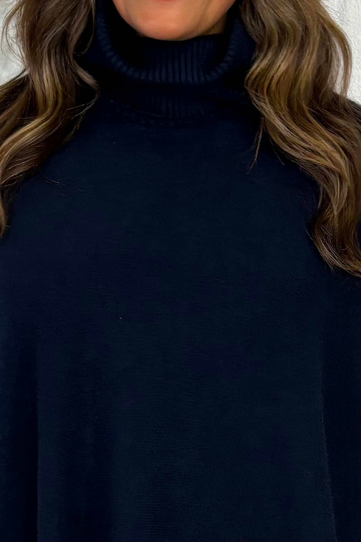 Jude Polo Neck Knitted Jumper Navy