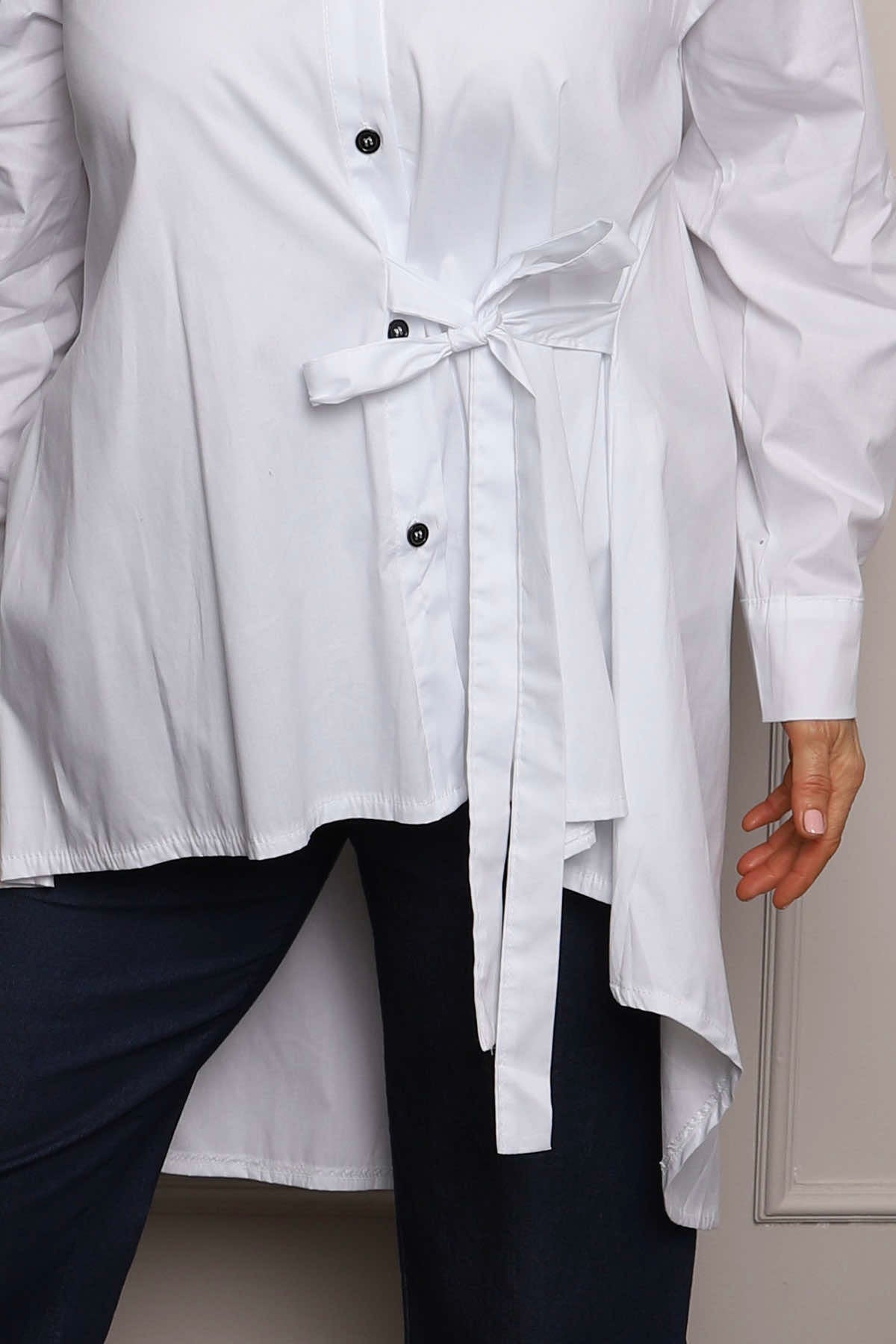 Christobel Tie Cotton Shirt White