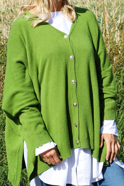 Hattie Knitted Cardigan Olive - Image 3