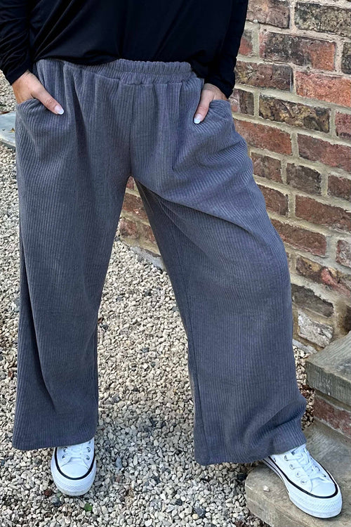 Mason Cord Trousers Mid Grey - Image 2