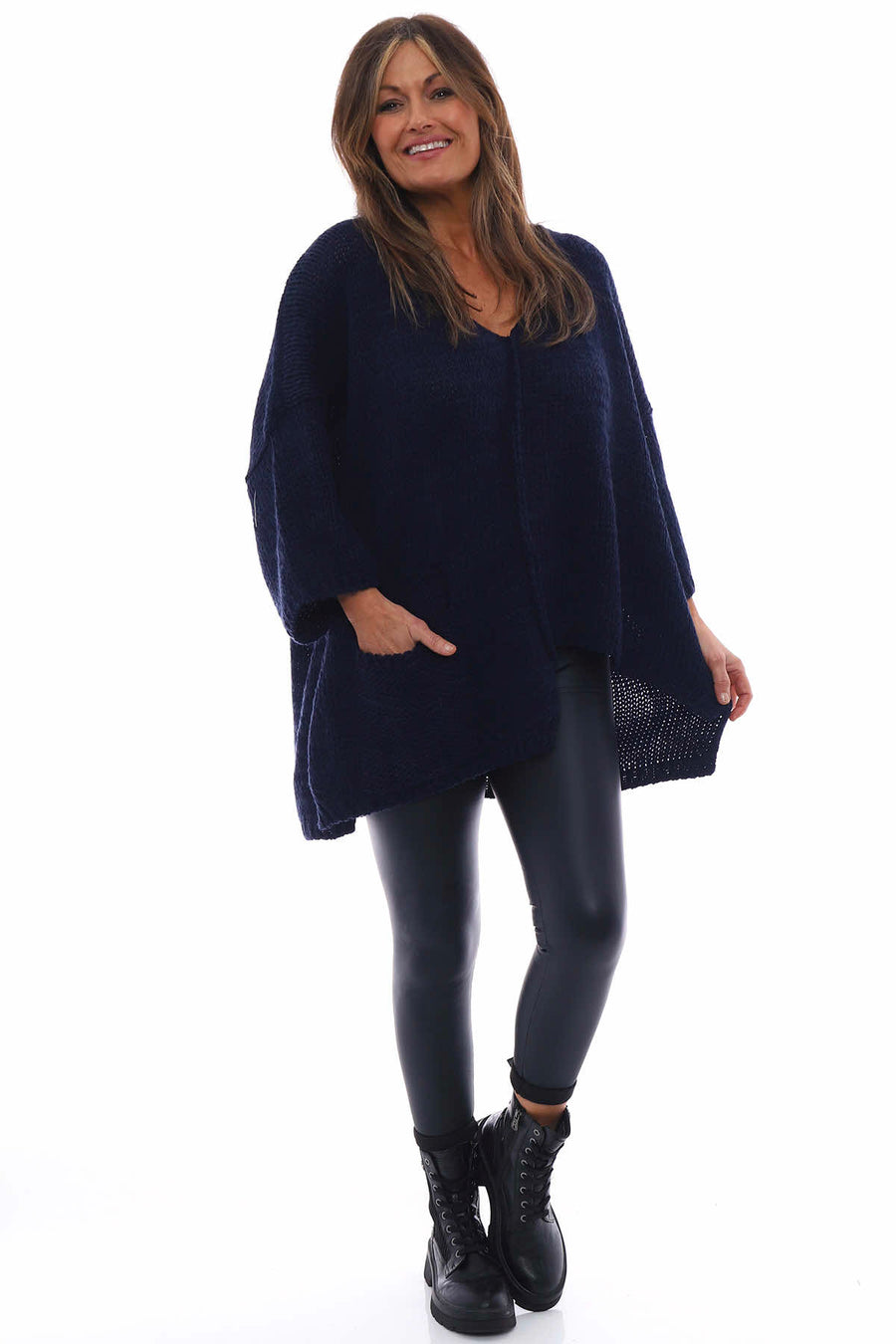 Florence Pocket Slouch Jumper Navy