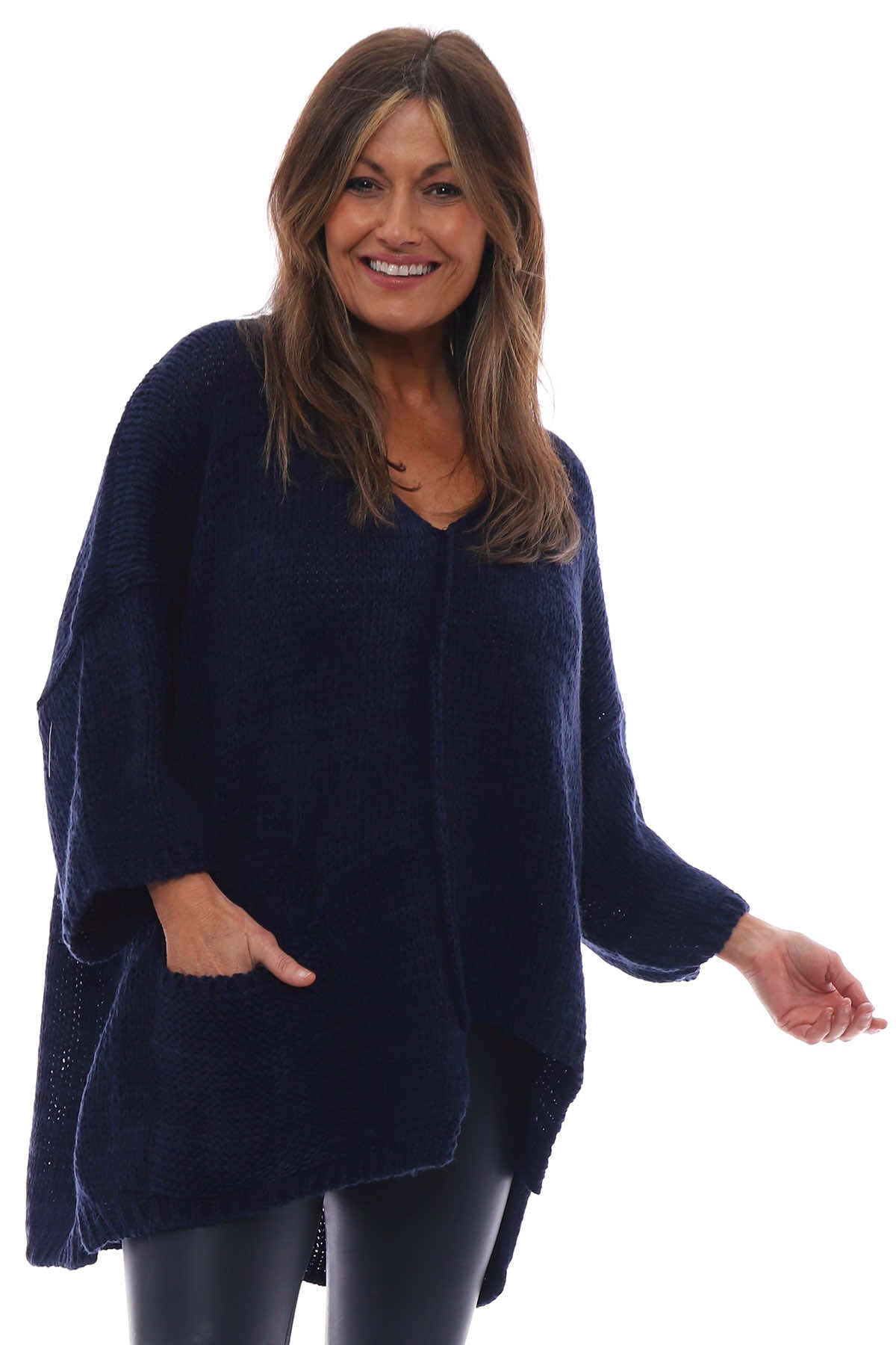 Florence Pocket Slouch Jumper Navy