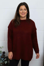 Elaine Knitted Jumper Wine Wine - Elaine Knitted Jumper Wine